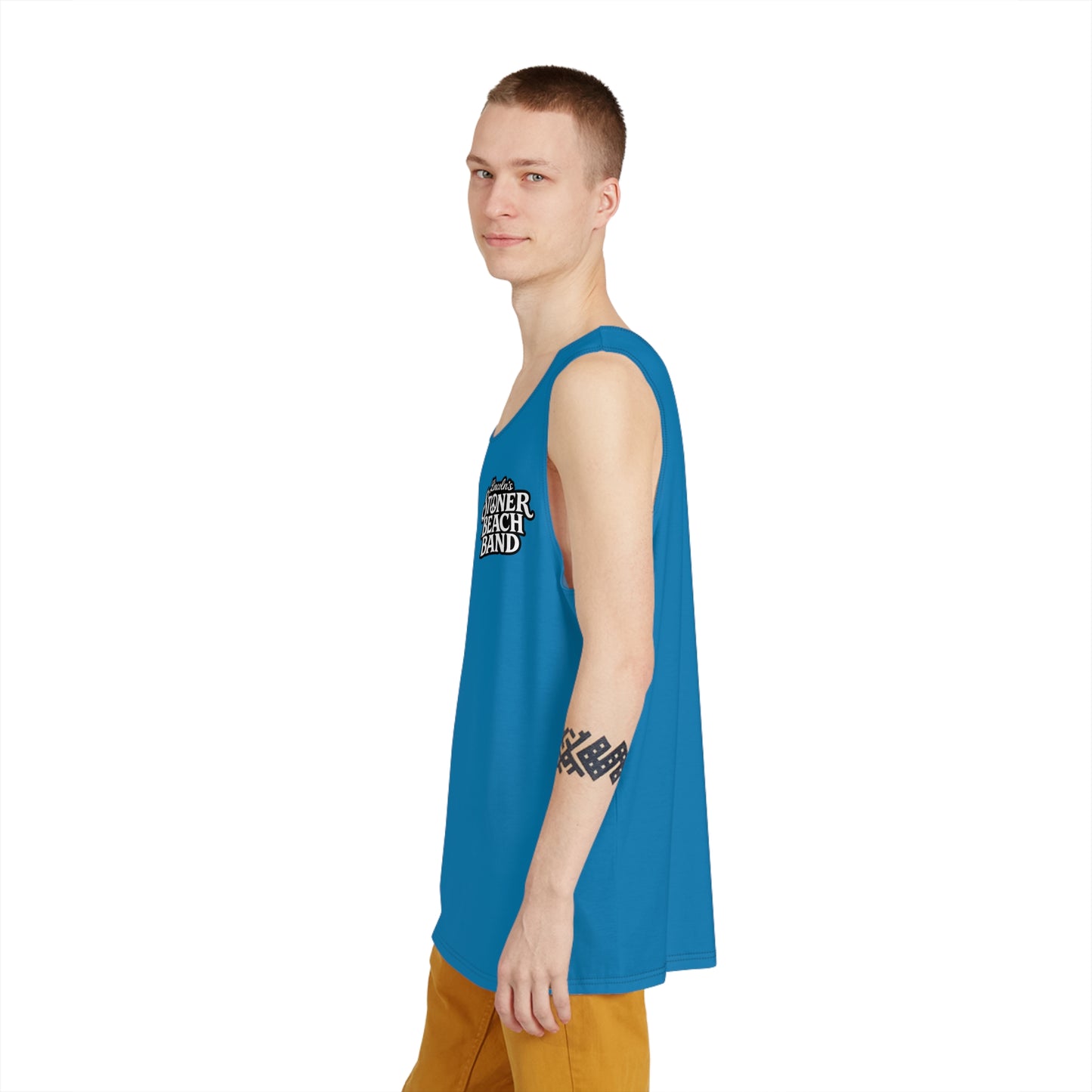 Men's Tank Top - 'Never Too Much Dad' Beach Dad Graphic