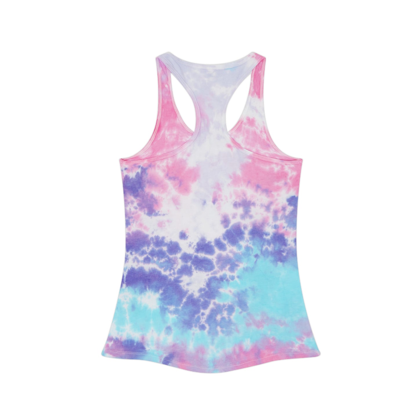 Tie-Dye Racerback Tank Top 'Stoner Beach Band' Light Blue Spiral Festival Tank
