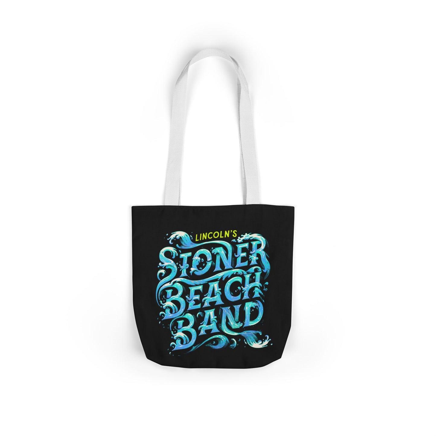 Canvas Tote Bag — "Lincoln's Stoner Beach Band" Retro Surf Graphic