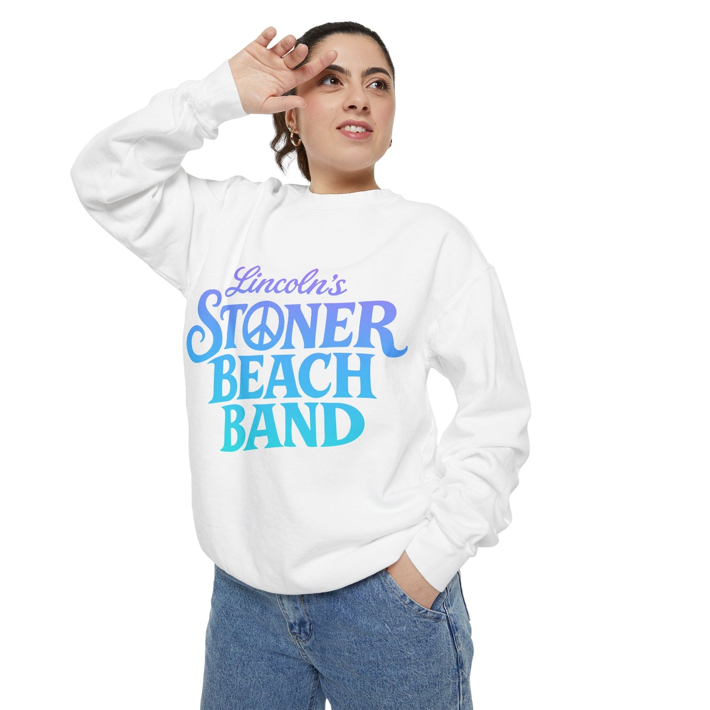 Stoner Beach Band Sweatshirt, Lincoln's Retro Surf Crewneck