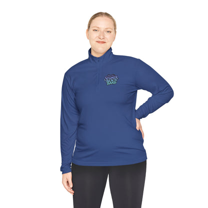 Quarter-Zip Pullover - 'Stranger Things' Neon Logo Chest Graphic