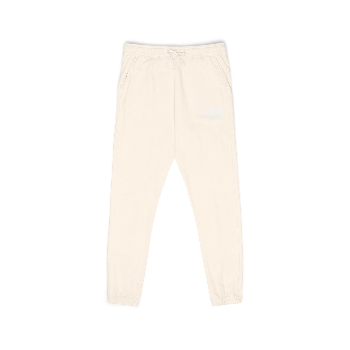 Graphite Fleece Sweatpants with 'Good Vibes' Neon Script — Cozy Casual Lounge Pants