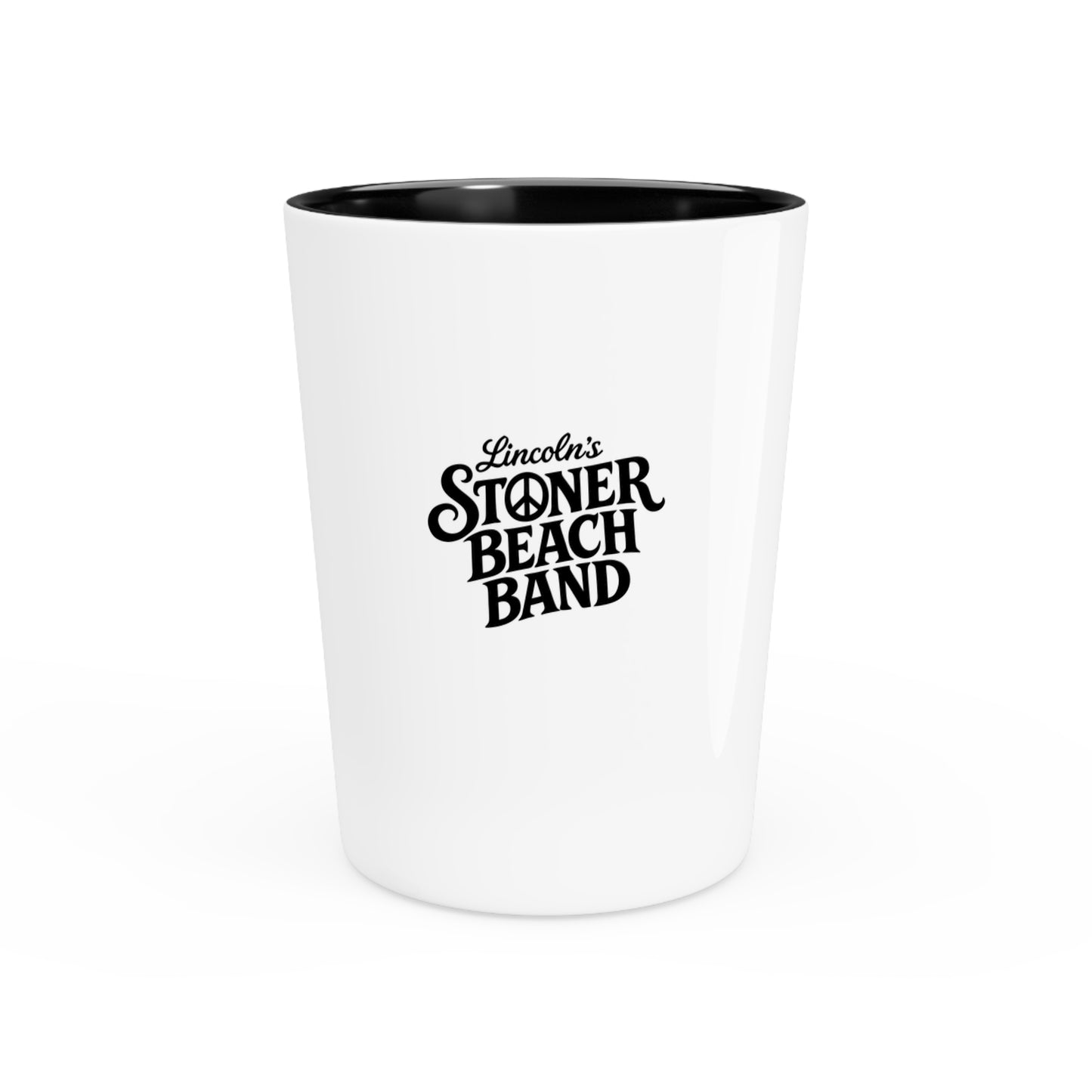 Lincoln's Stoner Beach Band Shot Glass — Retro Band Logo Collector Shotglass