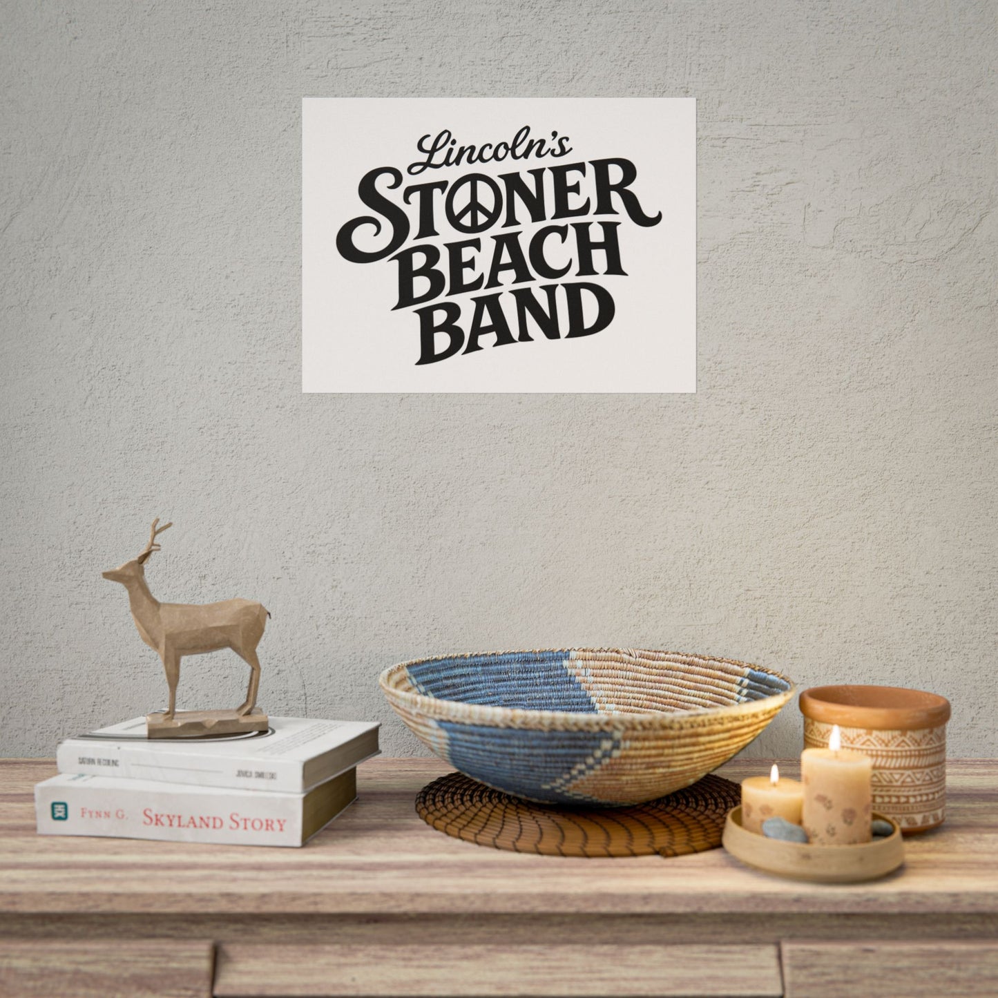 Rolled Poster Lincoln's Stoner Beach Band" Vintage Band-Style Wall Art