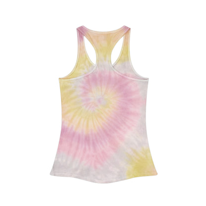 Tie-Dye Racerback Tank Top 'Stoner Beach Band' Light Blue Spiral Festival Tank